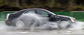 car hydroplaning after rain