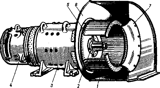 Электродвигатель ТЛ-110М с вентилятором Ц13-50 и генератором управления НБ-І10 (или ДК-405К) электровозов ВЛ10 и ВЛ10'